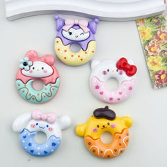 DIY Food Play Little Gull Donut Charms Accessories – Customizable Phone Case, Hairpin, Fridge Magnet & Keychain Set