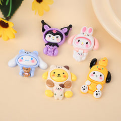 DIY Cartoon Glossy Sanrio Charms Accessories – Customizable Phone Case, Hairpin, Fridge Magnet & Keychain Set