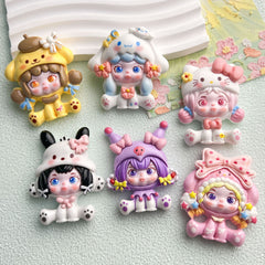 DIY Cute Cartoon Charms Accessories – Customizable Phone Case, Hairpin, Fridge Magnet & Keychain Set