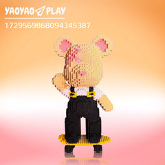 Happy Skateboard Medium Bear Building Blocks