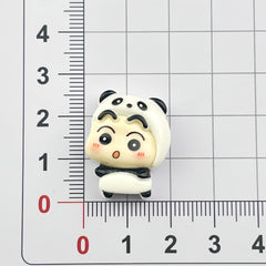 DIY Panda Shin-chan Costume Charms Accessories – Customizable Phone Case, Hairpin, Fridge Magnet & Keychain Set