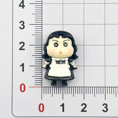 DIY Panda Shin-chan Costume Charms Accessories – Customizable Phone Case, Hairpin, Fridge Magnet & Keychain Set