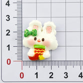 DIY Cartoon Christmas Girl Charms Accessories – Customizable Phone Case, Hairpin, Fridge Magnet & Keychain Set