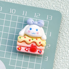 DIY Animal Cake Food Play Charms Accessories – Customizable Phone Case, Hairpin, Fridge Magnet & Keychain Set