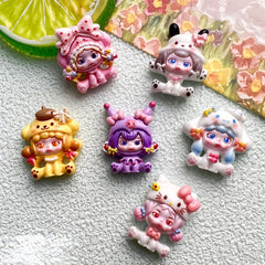 DIY Cross-dressing Girl Charms Accessories – Customizable Phone Case, Hairpin, Fridge Magnet & Keychain Set