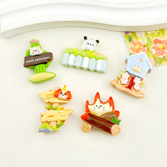 DIY Small Cartoon Animal Fence Charms Accessories – Customizable Phone Case, Hairpin, Fridge Magnet & Keychain Set