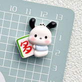 DIY Mahjong Puppy Charms Accessories – Customizable Phone Case, Hairpin, Fridge Magnet & Keychain Set