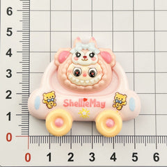 Cartoon Car And Figurine diy Cream Glue Handmade Hair Clip Refrigerator Magnet Keychain Jewelry Resin Accessories