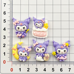 DIY Purple Rice Charms Accessories – Customizable Phone Case, Hairpin, Fridge Magnet & Keychain Set