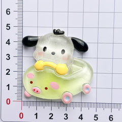 DIY Luminous Bumper Car Sanrio Charms Accessories – Customizable Phone Case, Hairpin, Fridge Magnet & Keychain Set