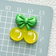 DIY Cute Ice Transparent Cherry Charms Accessories – Customizable Phone Case, Hairpin, Fridge Magnet & Keychain Set