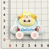Cartoon Car And Figurine diy Cream Glue Handmade Hair Clip Refrigerator Magnet Keychain Jewelry Resin Accessories