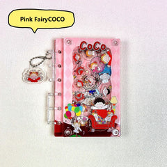 DIY Pink FairyCOCO Acrylic Shaky Notebook - Customizable with Trendy & Anime IP Characters