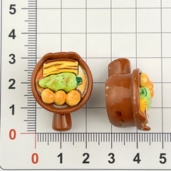 DIY Panda Egg Tart Charms Accessories – Customizable Phone Case, Hairpin, Fridge Magnet & Keychain Set