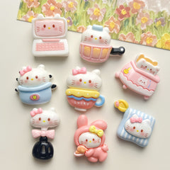 DIY Cute Kitchenware Kitten Charms Accessories – Customizable Phone Case, Hairpin, Fridge Magnet & Keychain Set