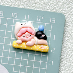 DIY Cycling Girl Charms Accessories – Customizable Phone Case, Hairpin, Fridge Magnet & Keychain Set