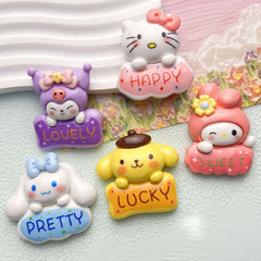 DIY Nameplate Sanrio Charms Accessories – Customizable Phone Case, Hairpin, Fridge Magnet & Keychain Set