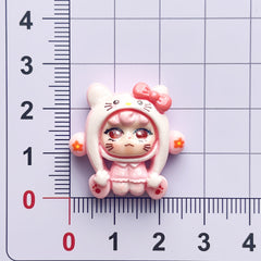 DIY Sanrio Quirky Girl Charms Accessories – Customizable Phone Case, Hairpin, Fridge Magnet & Keychain Set