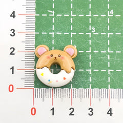 DIY Play Bear Donuts Charms Accessories – Customizable Phone Case, Hairpin, Fridge Magnet & Keychain Set