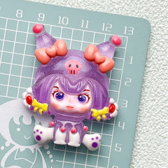 DIY Luminous Sanrio Girl Charms Accessories – Customizable Phone Case, Hairpin, Fridge Magnet & Keychain Set