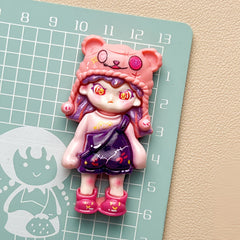 DIY Cute CartoonCharms Accessories – Customizable Phone Case, Hairpin, Fridge Magnet & Keychain Set