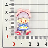 DIY Cartoon Crossdressing Girl Charms Accessories – Customizable Phone Case, Hairpin, Fridge Magnet & Keychain Set