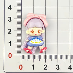 DIY Cartoon Crossdressing Girl Charms Accessories – Customizable Phone Case, Hairpin, Fridge Magnet & Keychain Set