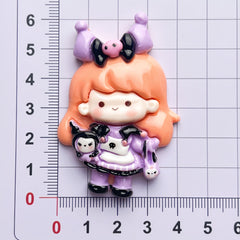 DIY Sanrio Crossdressing Girl Charms Accessories – Customizable Phone Case, Hairpin, Fridge Magnet & Keychain Set