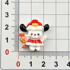 DIY New Year Cartoon Little Ou Charms Accessories – Customizable Phone Case, Hairpin, Fridge Magnet & Keychain Set