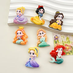 DIY Princess Mermaid Charms Accessories – Customizable Phone Case, Hairpin, Fridge Magnet & Keychain Set