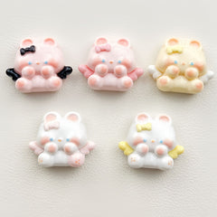 DIY Small Glossy Angel Bunny Charms Accessories – Customizable Phone Case, Hairpin, Fridge Magnet & Keychain Set