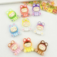 DIY Sitting Small Animal Charms Accessories – Customizable Phone Case, Hairpin, Fridge Magnet & Keychain Set