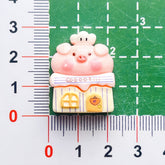 DIY Food Play Pink Sweet Dessert Pig Charms Accessories – Customizable Phone Case, Hairpin, Fridge Magnet & Keychain Set