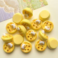 DIY Cat Food Play Egg Tart Charms Accessories – Customizable Phone Case, Hairpin, Fridge Magnet & Keychain Set