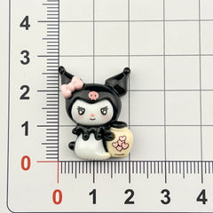 DIY Black Rice Charms Accessories – Customizable Phone Case, Hairpin, Fridge Magnet & Keychain Set