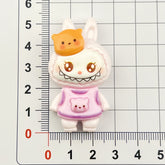 DIY Big Card Bowknot Cute Big Mouth Doll Cartoon Charms Accessories – Customizable Phone Case, Hairpin, Fridge Magnet & Keychain Set