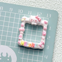 DIY Glossy Cute Sanrio Photo Frame Creative Cartoon Charms Accessories – Customizable Phone Case, Hairpin, Fridge Magnet & Keychain Set