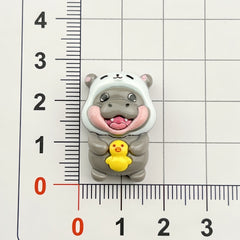 DIY Quirky Hippo Charms Accessories – Customizable Phone Case, Hairpin, Fridge Magnet & Keychain Set