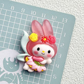 DIY Cute Meimei Cartoon Glow Charms Accessories – Customizable Phone Case, Hairpin, Fridge Magnet & Keychain Set