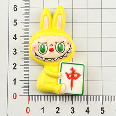 DIY New Cartoon Mahjong Doll Charms Accessories – Customizable Phone Case, Hairpin, Fridge Magnet & Keychain Set
