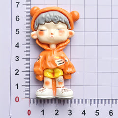 DIY Hoodie Dora Charms Accessories – Customizable Phone Case, Hairpin, Fridge Magnet & Keychain Set