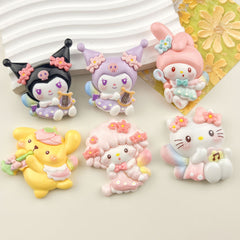DIY Music Sanrio Charms Accessories – Customizable Phone Case, Hairpin, Fridge Magnet & Keychain Set