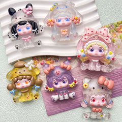 DIY Luminous Sanrio Girl Charms Accessories – Customizable Phone Case, Hairpin, Fridge Magnet & Keychain Set