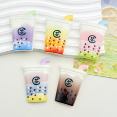 DIY Food Play Bubble Tea Charms Accessories – Customizable Phone Case, Hairpin, Fridge Magnet & Keychain Set