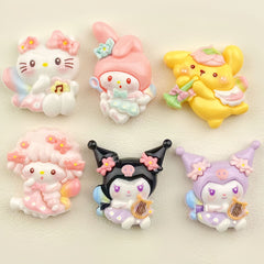 DIY Trumpet Music Sanrio Charms Accessories – Customizable Phone Case, Hairpin, Fridge Magnet & Keychain Set