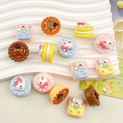 DIY Cute Animal Sandwich Cookies Charms Accessories – Customizable Phone Case, Hairpin, Fridge Magnet & Keychain Set