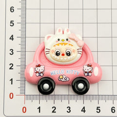 Cartoon Car And Figurine diy Cream Glue Handmade Hair Clip Refrigerator Magnet Keychain Jewelry Resin Accessories