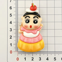 DIY Cone Shin-chan Charms Accessories – Customizable Phone Case, Hairpin, Fridge Magnet & Keychain Set