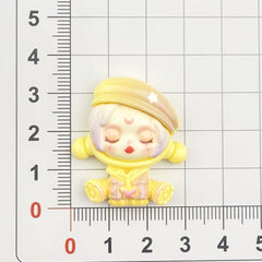 DIY Cartoon Gradient Hat Bubble Girl Charms Accessories – Customizable Phone Case, Hairpin, Fridge Magnet & Keychain Set