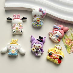 DIY Sanrio Cream Glue Charms Accessories – Customizable Phone Case, Hairpin, Fridge Magnet & Keychain Set